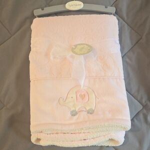 Pink Elephant Baby Blanket